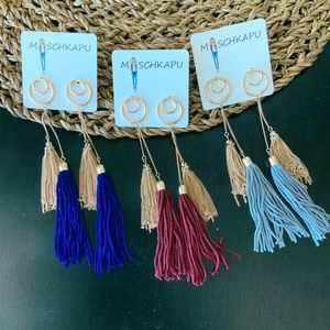 CUT OUT CIRCLE TASSEL EARRINGS (A7)